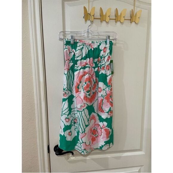 NWT Lilly Pulitzer Floral Hibiscus Krinie Strapless Sun Dress Size Small Cotton - Picture 1 of 7
